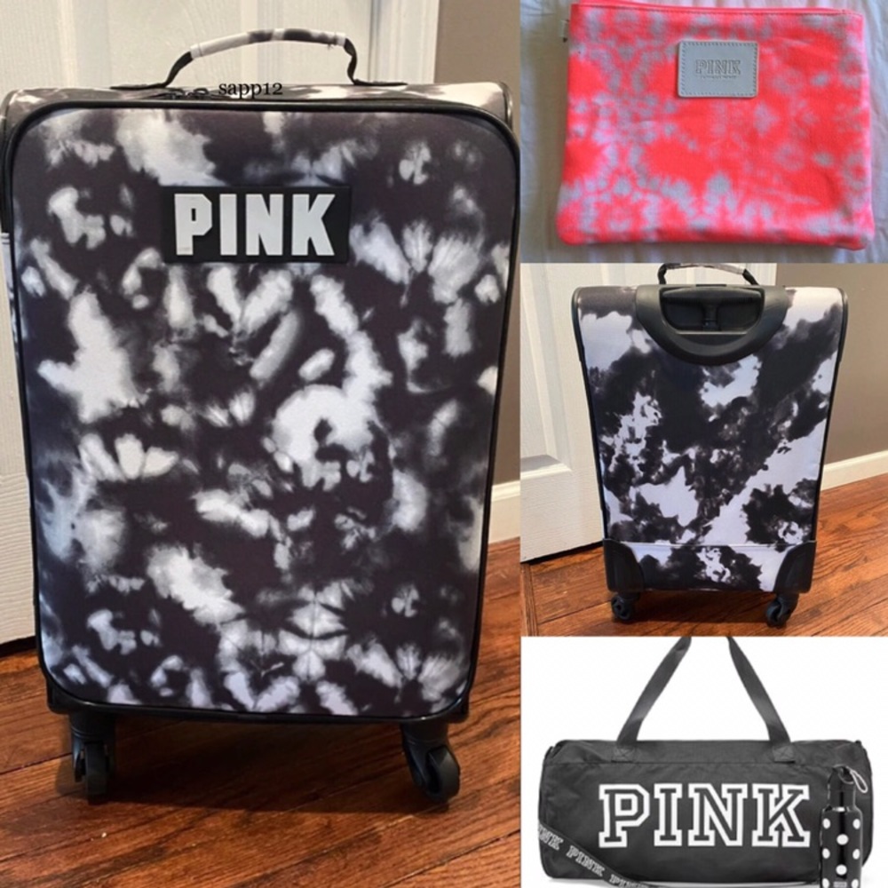 Rare🆕PINK VS✈️4PC TIE-DYE WHEELIE LUGGAGE SET